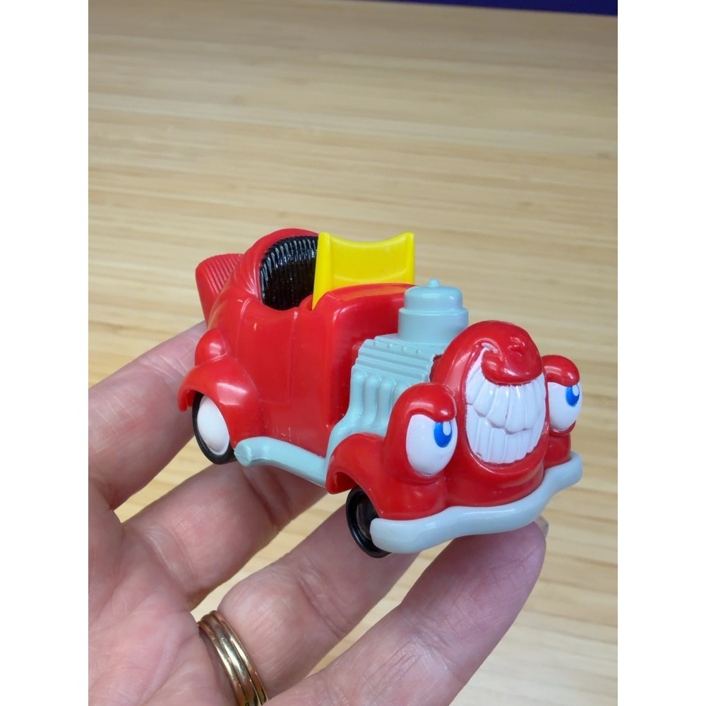 1996 Wendy's Car-Toons Hot Rod Pull Back Car Kids Meal Toy Red Works